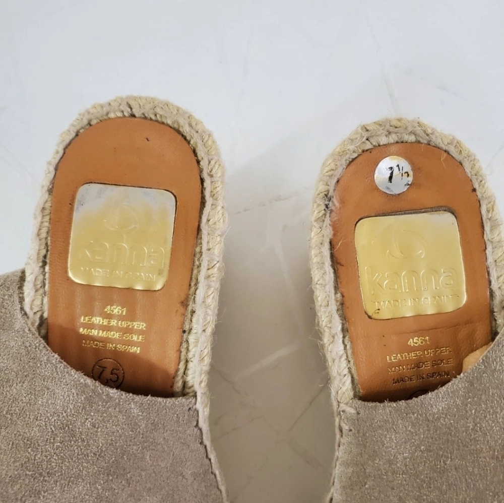 Women's Wedge Sandals Open Toe Bootie Neutral Suede Spadrille Ankle Boho 7.5 - Picture 9 of 11